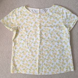 J Crew Pineapple Linen Blend Shirt